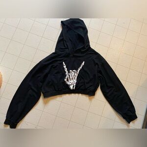 Skeleton cropped hoody